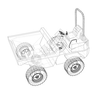 Dumper卡车 3d插图机器货车装载机机械工程工业货运蓝图运输柴油机图片