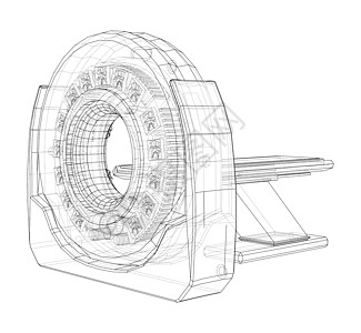 3d 核磁共振成像仪插图诊断放射性医院健康扫描放射科谐振机器技术蓝图图片