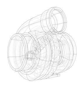 汽车涡轮充电器概念大纲机械力量速度技术车辆机器蓝图活力发动机空气图片