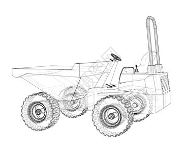 Dumper卡车 3d插图工业车辆挖掘机货车整车工程力量工作技术建造图片