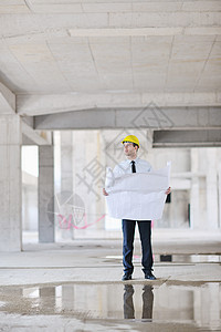 建筑工地建筑师项目建筑学套装经理商务头盔安全设计师蓝图男人图片