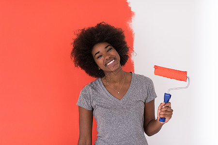 黑黑妇女画墙女孩公寓刷子女士家庭快乐工作房子成人住所图片