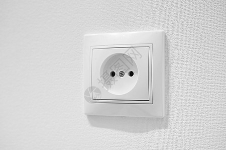 普通便宜的塑料交流电源墙上插座 德国圆形凹槽插座 带两个圆孔 用于 2 针欧洲插头类型 C E 和 F 未接地欧洲白色电源插座 图片