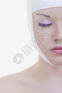 妇女面临手术老化病人化妆品外科卫生皱纹胶原白色嘴唇身体图片