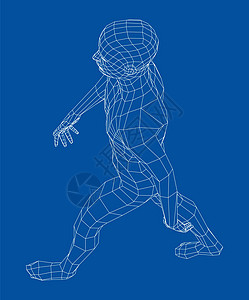 3D 插图运动员运动短跑网格竞赛技术冠军男人商业格子图片