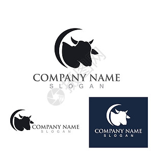 牛 Logo 模板矢量 ico标识插图家畜屠夫动物小牛夹子牛奶绘画农业图片