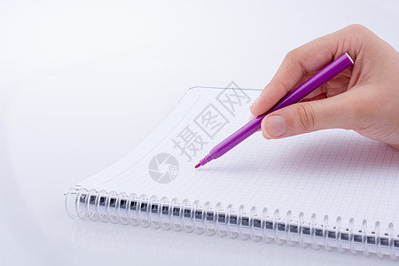 手写笔记本日记橙子草图钢笔浅紫色创造力床单写作笔记纸记事本图片
