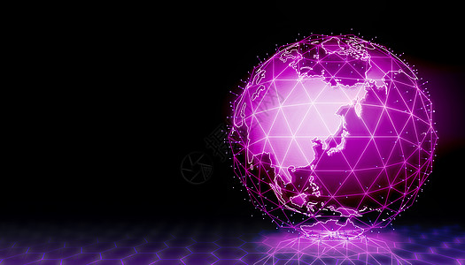 数字地球网络横幅全球网络 科技元电讯国际创新金融数据世界金属蓝色插图科学图片