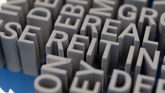 作为房地产投资信托的商业首字母缩略词 REIT 的概念形象  3d 渲染债务基金抵押房子信用现金风险货币建筑股利图片