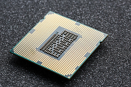 特写 CPU 芯片处理器 选择性焦点电气电脑芯片技术单元金子卡片电路宏观科学图片