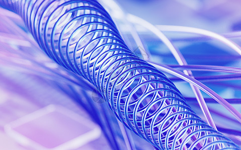 渐变纤维和材料 高科技概念 3D转化蓝色纤维速度玻璃荧光圆圈互联网服务器光纤金属图片