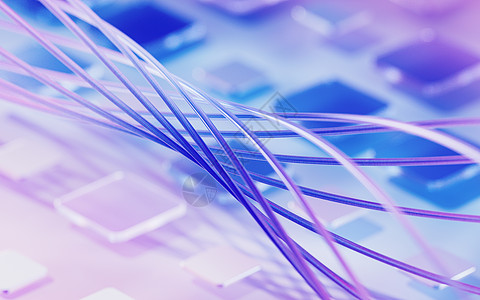 渐变纤维和材料 高科技概念 3D转化网络电脑速度光纤辉光线条金属服务器紫色信号图片