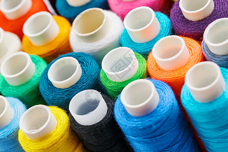 缝纫线 用于缝纫的彩色线条团体女性线圈爱好丝绸刺绣彩虹针线活宏观绳索图片