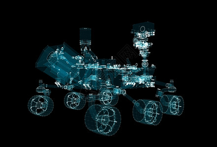 火星漫游的粒子全息图火星3d粒子行星外星人高科技科学探险家星系车辆图片