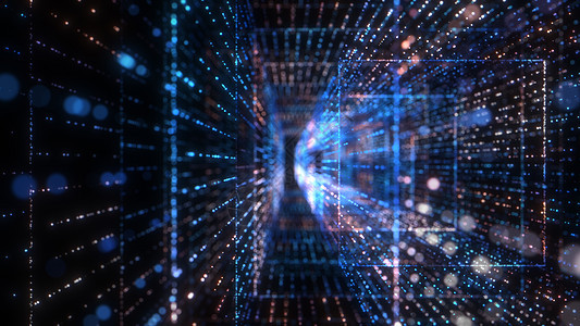 飞入数字技术隧道中速度活力背景科学矩阵运动激光3d粒子互联网图片