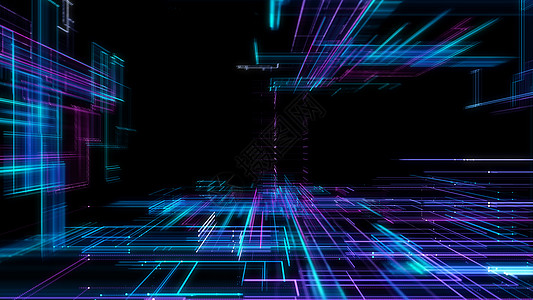 带粒子的数码网络空间 技术背景网格科学活力3d互联网渲染全息创新辉光数据图片