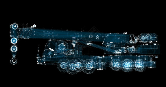 数字起重卡车全环式运输和技术概念项目CTF数据科学机器维修车辆驾驶机械建造卡车粒子图片