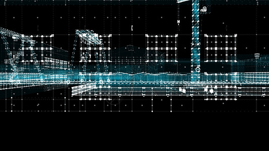 工业技术概念 工业4 0植物起重机全息人工智能屏幕电脑数字化环境建筑虚拟现实图片