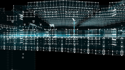 工业技术概念 工业4 0城市高科技植物全息矩阵粒子数字化虚拟现实工厂系统工程图片