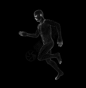 人类运行 医疗与技术概念医学和技术概念3d界面科学互联网全息矩阵跑步赛跑者速度智力图片