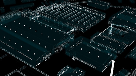 工业技术概念 工业4 0制造业网络粒子数据建筑数字化工厂互联网科学环境图片