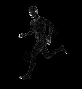 人类运行 医疗与技术概念医学和技术概念智力动画片赛跑者身体生物学电子人运动3d全息电脑图片