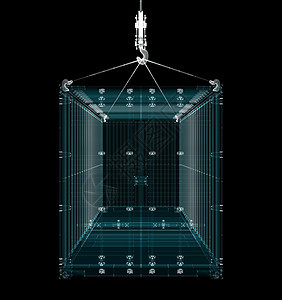 货运集装箱全息图 运输和技术概念动画片后勤工厂加载数据进口仓库货物出口电脑图片