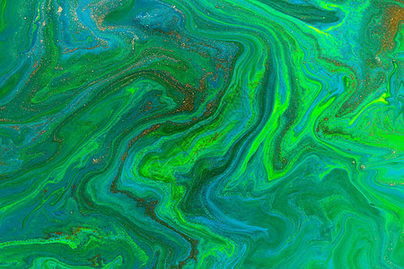 海洋潮流风格的抽象大理石蓝色质地流动绿色静脉海浪模仿液体打印荧光波纹图片