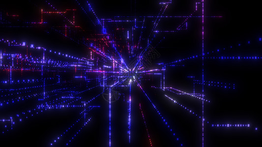 飞入数字技术隧道中网络互联网速度运动科学矩阵激光粒子活力数据图片