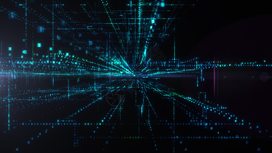 飞入数字技术隧道中背景屏幕蓝色数据互联网商业科学运动矩阵激光图片