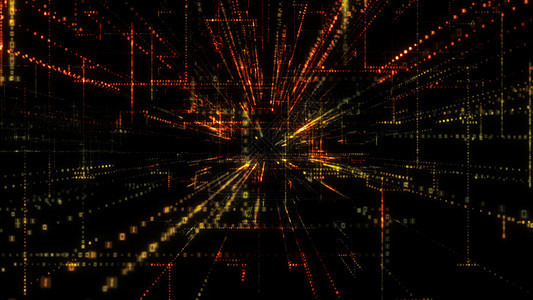 飞入数字技术隧道中背景矩阵电脑蓝色商业科学粒子互联网代码运动图片