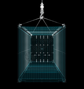 货运集装箱全息图 运输和技术概念后勤贸易码头网络海运船运进口出口加载盒子图片