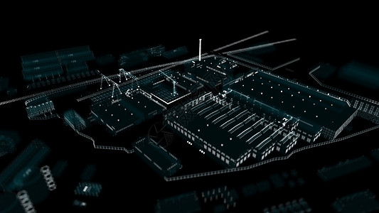工业技术概念 工业4 0电脑制造业科学数字化粒子全息城市互联网自动化环境图片