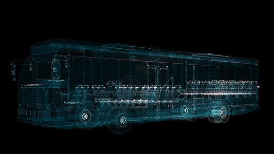 电动智能巴士全息图 运输 生态和技术概念电气活力充值汽车网络数据充电器科学收费电脑图片