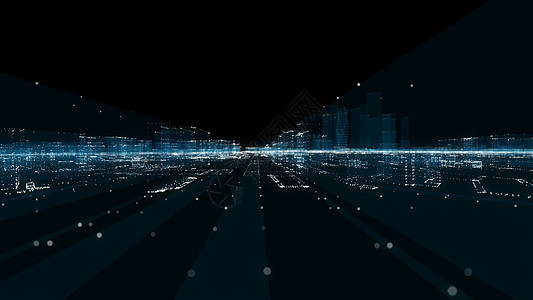 未来的智能数字城市 智能城市和技术商业概念 三飞行景观网络摩天大楼高科技天际科学流量蓝色辉光图片
