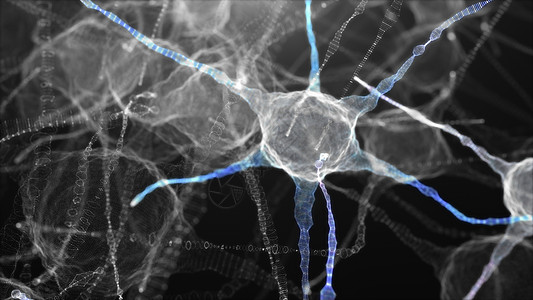 神经细胞中枢网络 3D 插图解剖学电气3d冲动生物学神经元风暴信号科学头脑图片