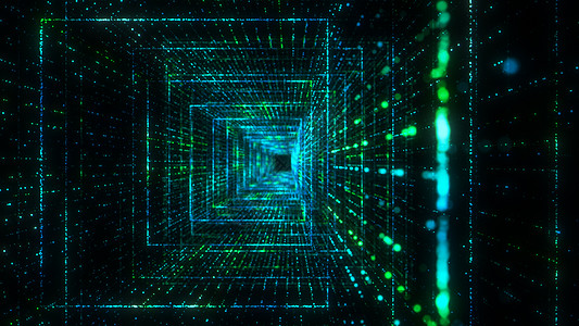 飞入数字技术隧道中粒子矩阵活力背景商业电脑科学速度网络3d图片