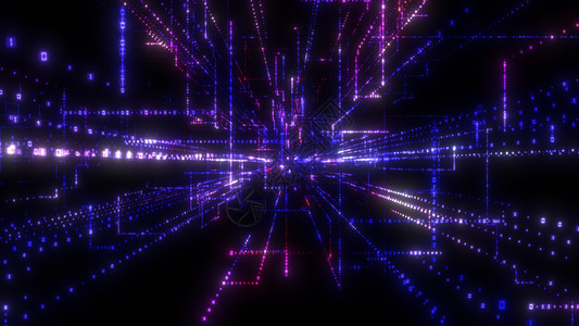 飞入数字技术隧道中科学3d矩阵商业屏幕活力互联网运动粒子网络图片