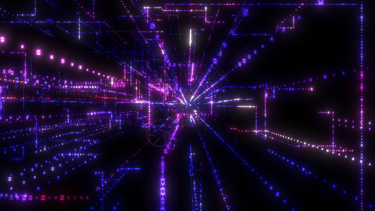 飞入数字技术隧道中科学电脑粒子网络运动数据速度活力3d代码图片