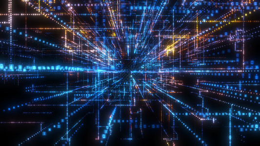 飞入数字技术隧道中激光活力网络科学矩阵商业速度蓝色代码电脑图片