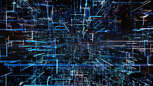 线条的抽象光亮结构辉光正方形打印细胞迷宫艺术3d网络科学墙纸图片