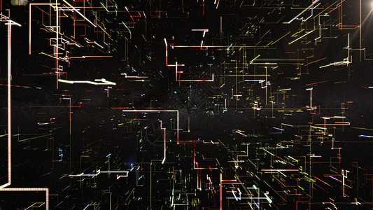 线条的抽象光亮结构迷宫3d商业艺术辉光立方体横幅盒子推介会插图图片