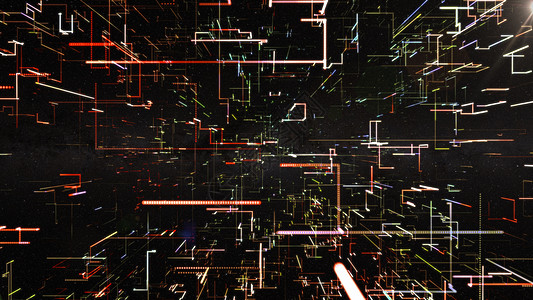线条的抽象光亮结构推介会网络粒子辉光海报立方体插图迷宫横幅商业图片