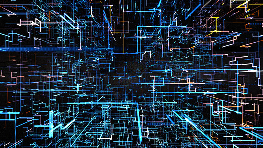 线条的抽象光亮结构打印迷宫细胞立方体艺术海报正方形3d科学推介会图片