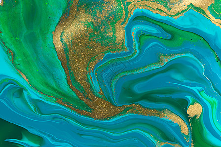 海洋波仿照蓝绿背景抽象的蓝色和绿色背景静脉液体海浪海洋打印荧光波纹模仿流动图片