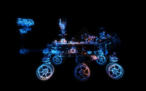 火星漫游的粒子全息图电脑全息屏幕机器人车辆星系技术3d小说粒子图片
