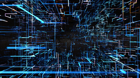 线条的抽象光亮结构打印3d立方体网络盒子科学细胞海报推介会艺术图片
