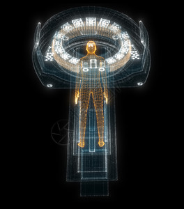利用病人全息电脑进行数字MRI扫描 医学和技术概念药品科学放射科收音机诊断卫生深度干细胞创新代码图片
