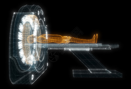 利用病人全息电脑进行数字MRI扫描 医学和技术概念捷运说谎医疗保险放射科机器卫生干细胞诊断收音机智力图片