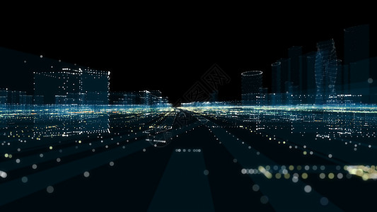 未来的智能数字城市 智能城市和技术商业概念 三数据3d全息流量网格天际网络蓝图建筑学景观图片